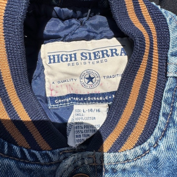 High Sierra Blue and Tan Bomber Jacket - Picture 3 of 3